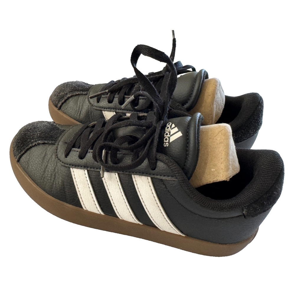 adidas Kid's VL Court‎ 3.0 EL Skateboarding Shoe US Sz 2 Black White Gum